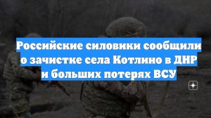 Российские силовики сообщили о зачистке села Котлино в ДНР и больших потерях ВСУ
