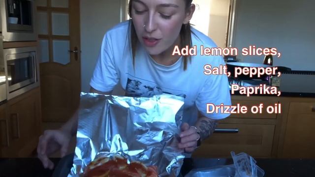 Cook with me / healthy balanced dinner / salmon, chorizo, paprika potatoes, vegetables / nutrition смотреть онлайн