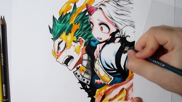 Speed Drawing Deku and Eri with ARTEZA tools || DRAWING TOOLS REVIEW смотреть онлайн