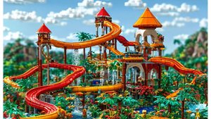 Я построила аквапарк из лего