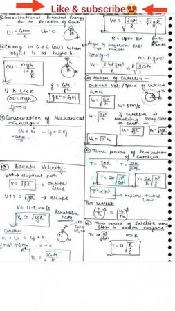 Gravitation quick revision flashcard🤩👍 link in description for pdf