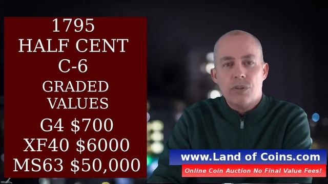 1795 Liberty Cap Half Cent Values. Coinfacts. C-6 Variety. | Land of Coins смотреть онлайн