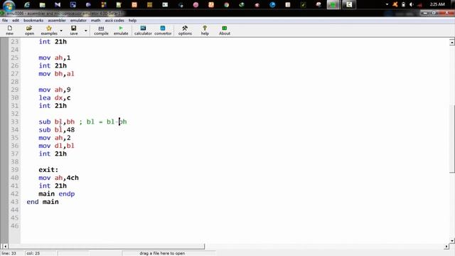 9. Assembly Language Programming  subtract two numbers | Bangla Tutorial