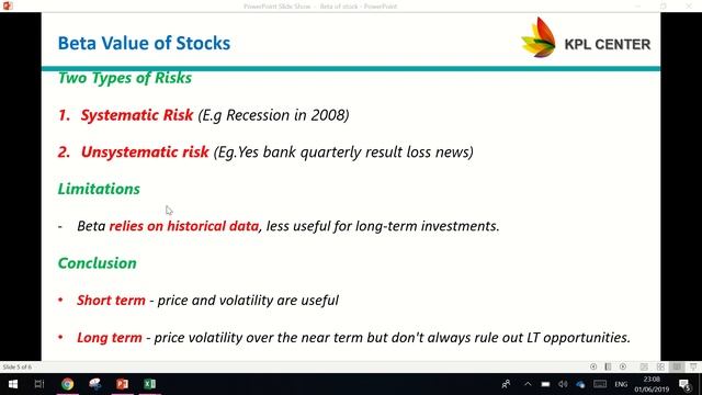 STOCK BETA EXPLAINED IN TAMIL | #KPLCENTER  | GK