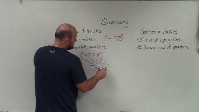 Summary for solving literal equations