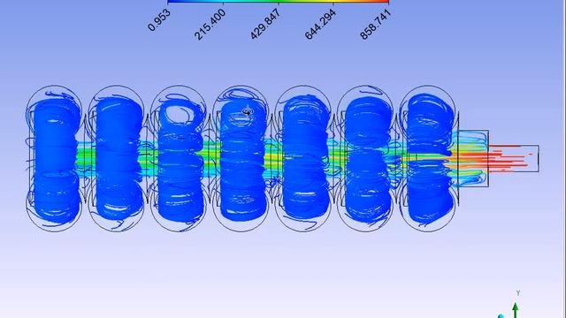 Ansys Fluent глушитель Maxim линни 3-д линни тока скорости потока газов смотреть онлайн