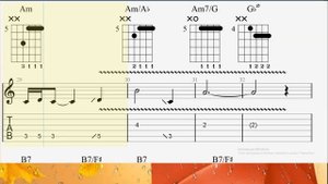 Под небом Парижа (Sous le ciel de paris  TAB) табулатура для двух гитар