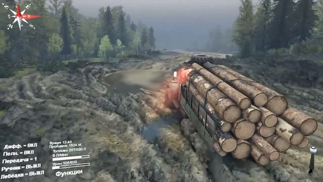 Spintires В одиночку тяжело))) смотреть онлайн