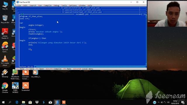 Tutorial pembuatan aplikasi sederhana menggunakan free pascal (if then) смотреть онлайн