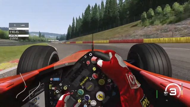 Ferrari F2004 Hotlap around Spa (First Person Perspective) смотреть онлайн