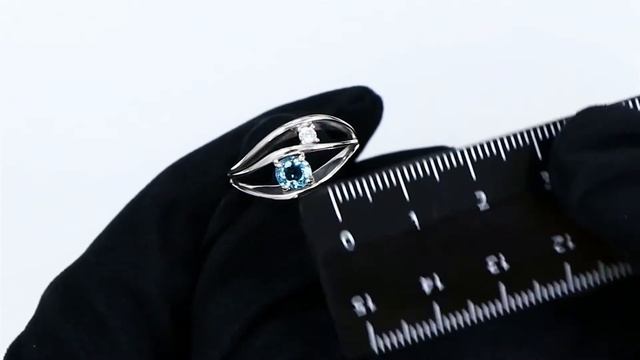 Серебряное кольцо AQUAMARINE А6944505А с топазом и фианитом смотреть онлайн