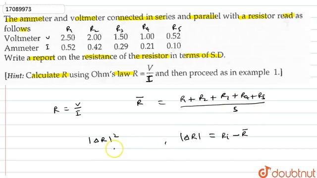 The ammeter and voltmeter connected in series and parallel with a resistor read as follows