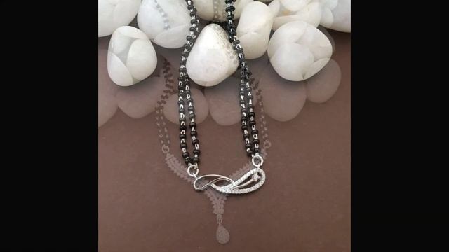 Latest Pure Silver Black Beads Mangalsutra Designs With Address/Silver Mangalsutra Designs смотреть онлайн