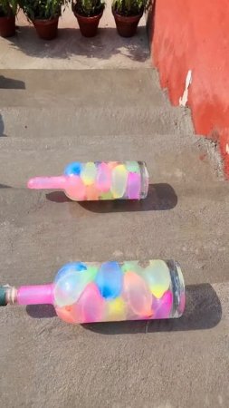 Balloons bottles on stairs ! Crushing Crunchy and soft things #shorts #asmr #satisfying