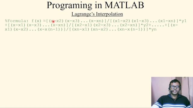 MATLAB programming for Lagrange’s Interpolation || Numerical methods || Practical || Lecture 35