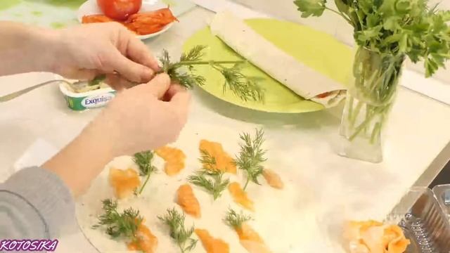 Быстрая закуска с лаваша и лосося смотреть онлайн