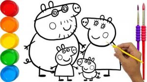 как нарисовать семью свинки пеппы для детей и малышей шаг за шагом