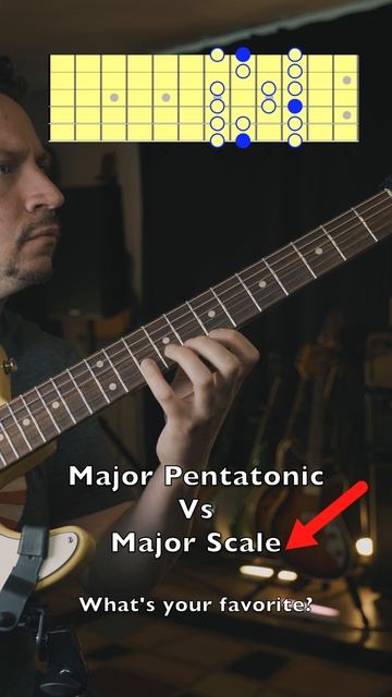 Major Pentatonic vs. Major Scale 🎸 #guitarlesson #guitarscales смотреть онлайн
