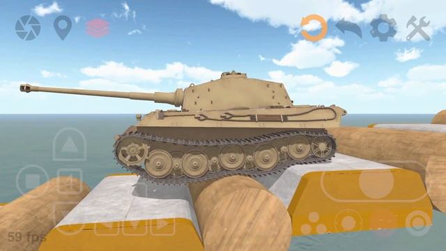 Tiger II in "Tank Physics Mobile Vol.3" смотреть онлайн