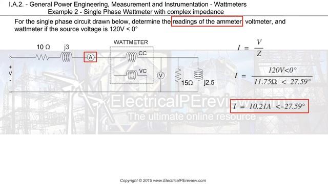 Wattmeter Example 2 Complex Impedance - NCEES Electrical Power PE Exam Review смотреть онлайн