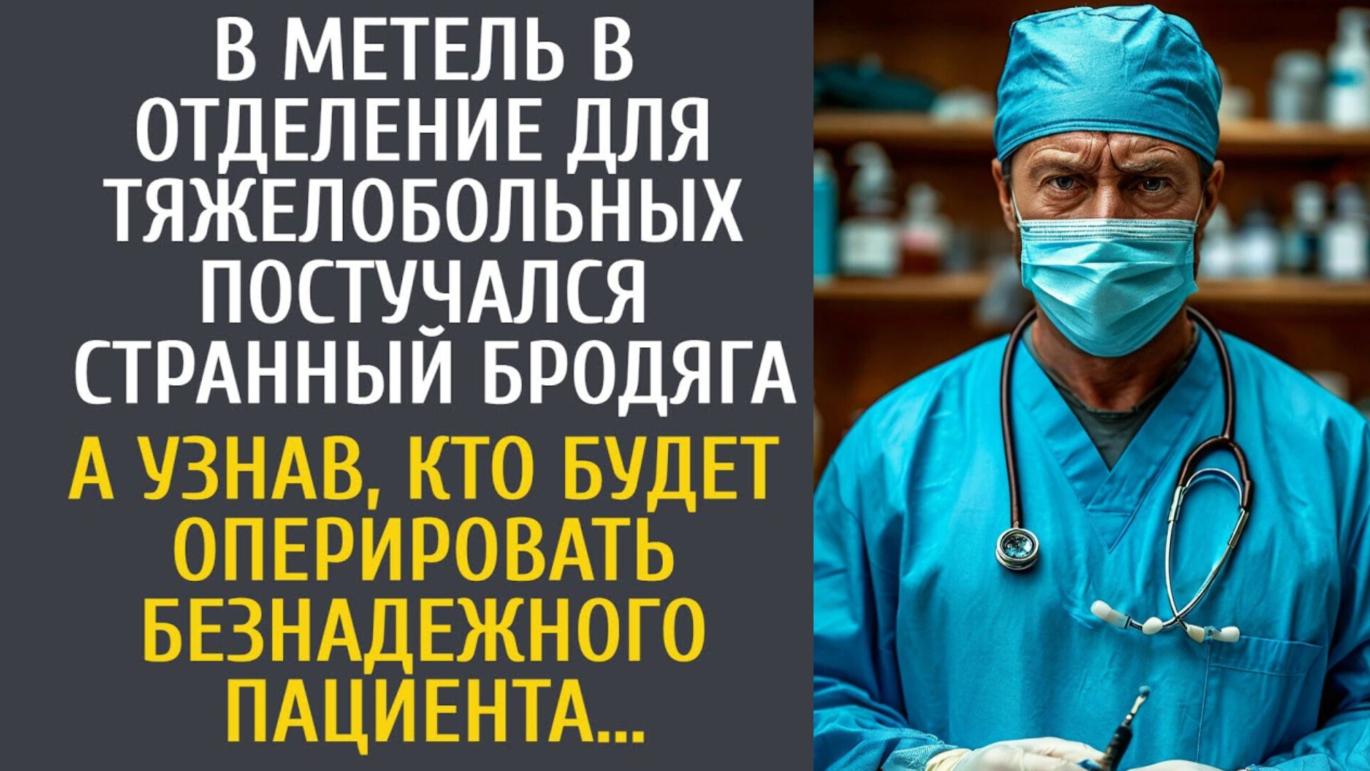 История из жизни: бездомный обратился в отделение за помощью к хирургу, но он не ожидал... смотреть онлайн