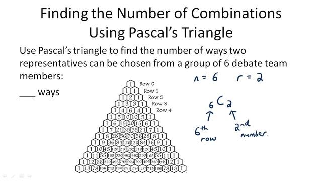 Finding the Number of Combinations using Pascal's Triangle смотреть онлайн