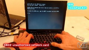 IBM Thinkpad X31 - 1802 unauthorized network card error - solved