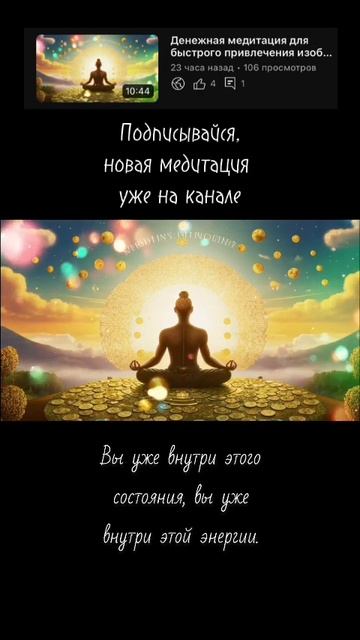 Денежная медитация уже на канале
