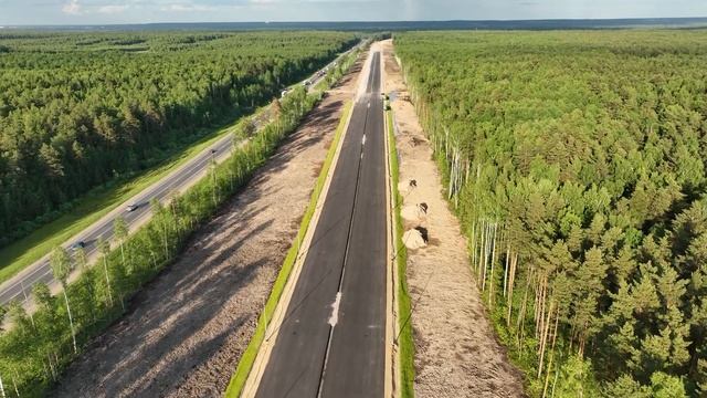 Трасса М12 "Восток". Строительство с высоты. Этап 2. Релакс видео. Обход Владимира смотреть онлайн