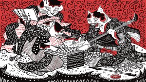 Рисую кошек в японском стиле | Процесс рисования! Таймлапс