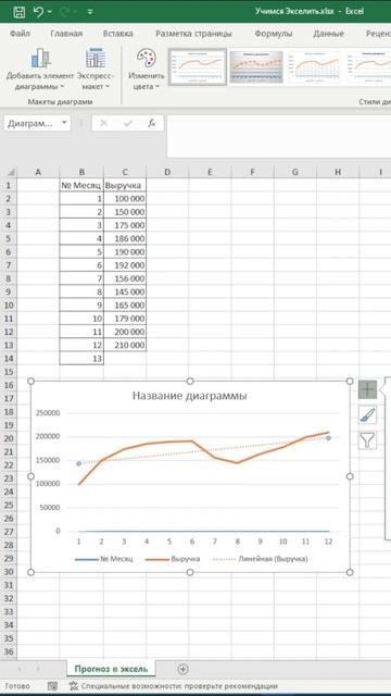 Как сделать прогнозирование в Excel #прогноз #excel #эксель #обучение #formula #excelformula #short