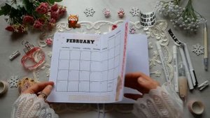 ❤️February 2025 Bullet Journal Setup PLAN WITH ME ASMR with Mini printer