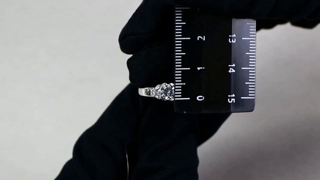 Кольцо из белого золота КЮЗ Del'ta с фианитом Dб116974 смотреть онлайн