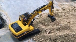 RC BRUDER CAT Excavator & MAGOM BRUDER Trucks QUARRY WORKs (PART 4)