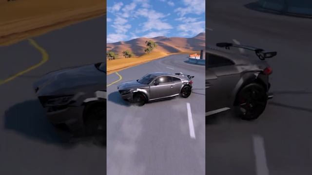 Which car jumps all of the containers? #beamng #beamngdrive #beamngcrash #porsche #dodge #tesla смотреть онлайн