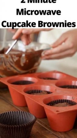 2 Minute Microwave Cupcake Brownies #shorts