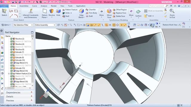 Wheel (Video Tutorial) Siemens NX смотреть онлайн