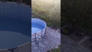 Укладка плитки под каркасный бассейн.