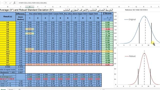 Robust Average and Robust Standard Deviation using EXCEL التخلص من القيم الشاذة смотреть онлайн