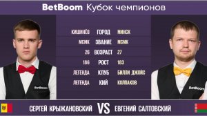 "BetBoom Кубок Чемпионов 2022"  С. Крыжановский (MDA) - Е. Салтовский (BLR). Свободная пирамида.