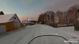 На снегоходе вместо машины!