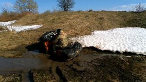 Грязь, холмы и лужи. Квадроциклы Loncin Xwolf700 и CF moto 800 на пересеченной местности.