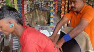 Intense Acupressure Head Massage by Street Barber | Indian Massage