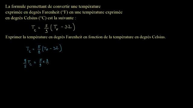 Exprimer la température en degrés Fahrenheit en fonction de la température en degrés Celsius смотреть онлайн