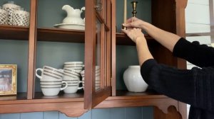 Cozy Kitchen DECORATE WITH ME - Styling a Kitchen Hutch - Cottage Farmhouse Decorating Ideas