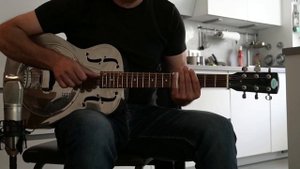 Swamp Dog Blues on a Regal RC-2 Resonator Guitar with Beard Cone Swap Open D Slide-Blues Lesson