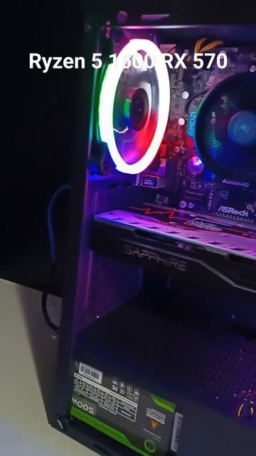 CPU gamer Ryzen 5 1600 placa mãe a320 asrock RX 570 4 GB shappire #gaming #rx570 #amdcpu #gamer