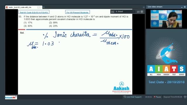 AIATS TEST 01 Code E&F For XII Passed Students CHEMISTRY MEDICAL 2019 Q51 to 55 смотреть онлайн