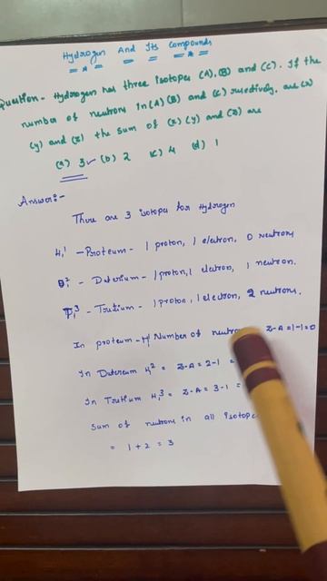 Number of neutrons in all the isotopes of Hydrogen смотреть онлайн