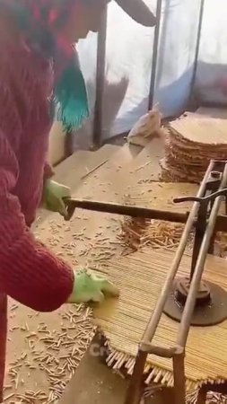 bamboo woven cutting process #machinetools #satisfying #machine #tools #amazingmachines #heavytools